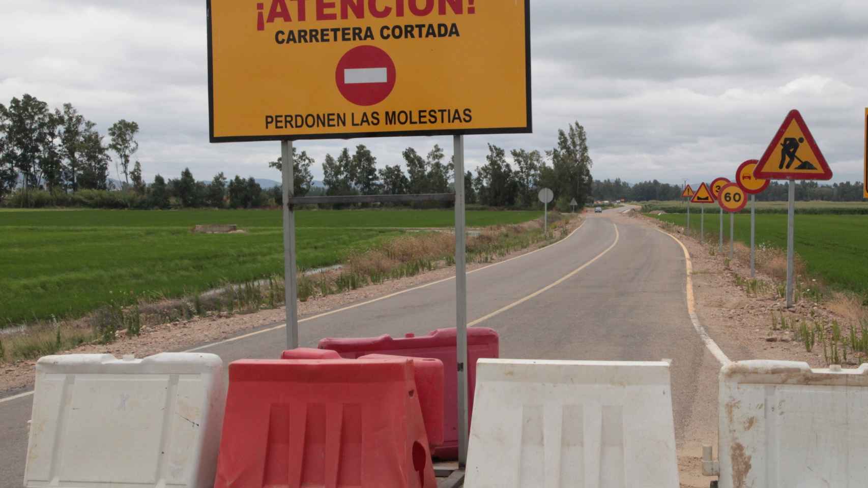 Imagen del corte en la carretera provincial Ba 078 de Higuera de Vargas.