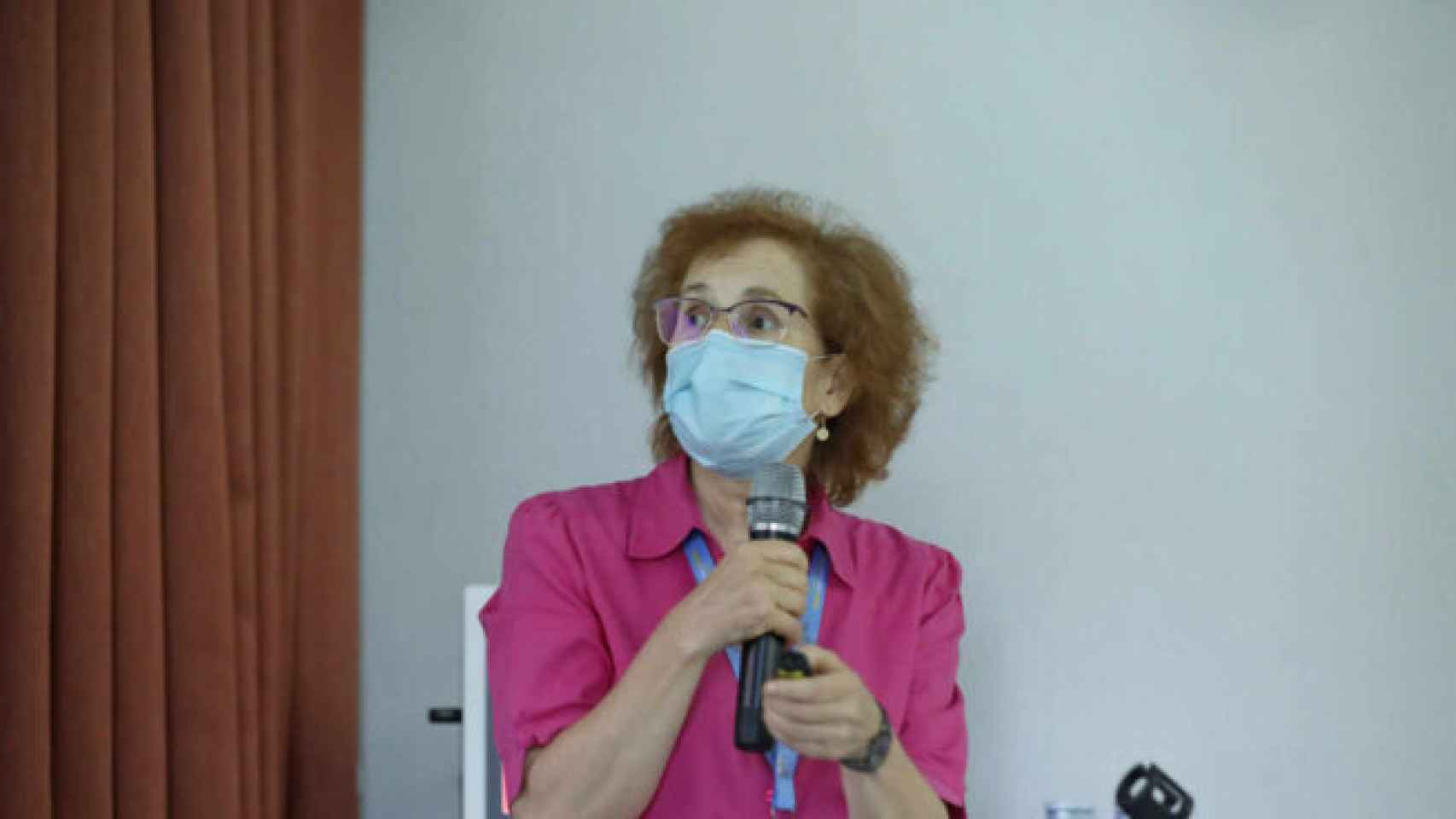 Margarita del Val, en una charla del Severo Ochoa.