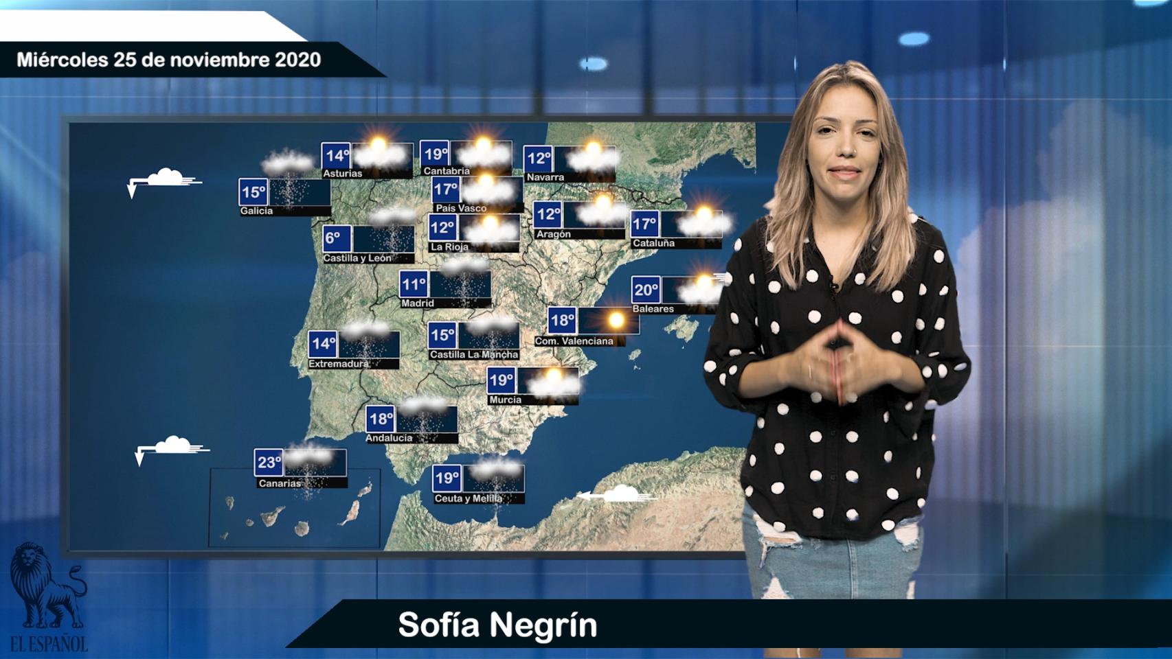 Pronóstico para el 25 de noviembre.