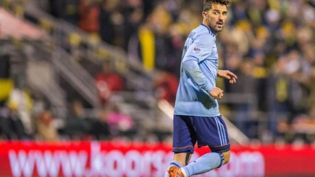 David Villa durante un partido con el New York City