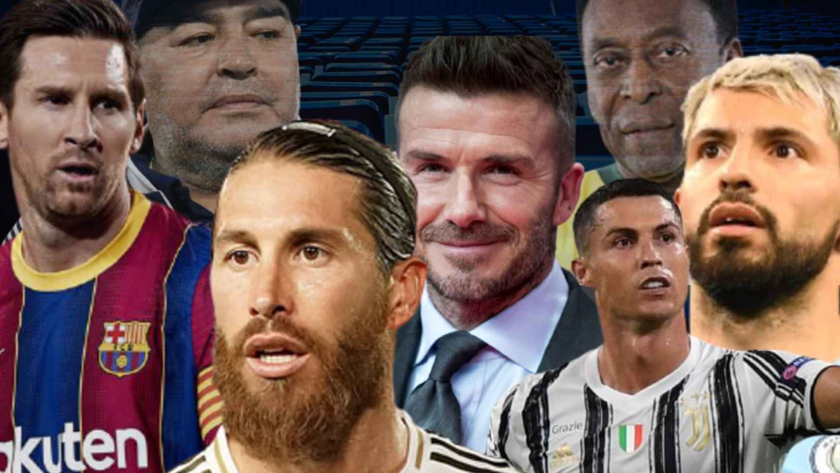 Messi, Maradona, Sergio Ramos, Beckham, Pelé, Cristiano Ronaldo y el 'Kun' Agüero