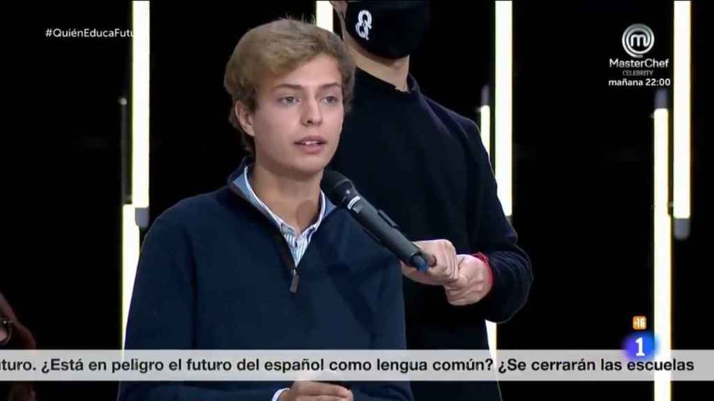El joven durante su intervención en el debate.