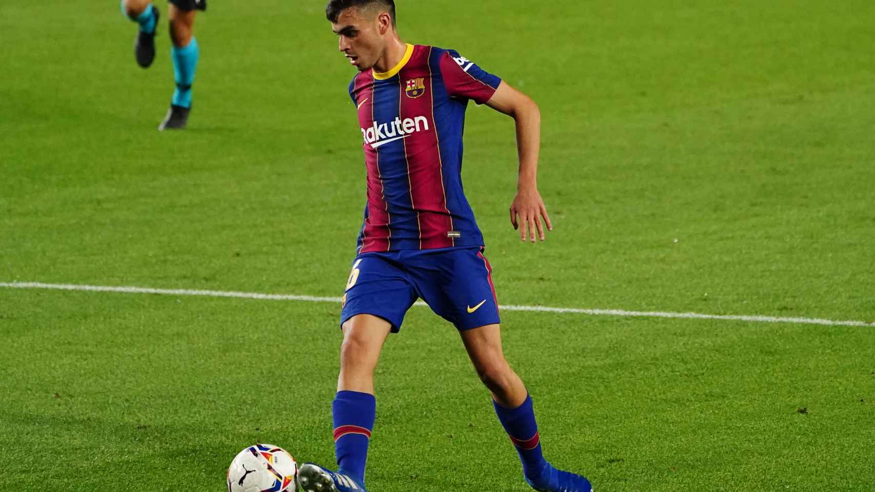 Pedri González, durante un partido con el Barça