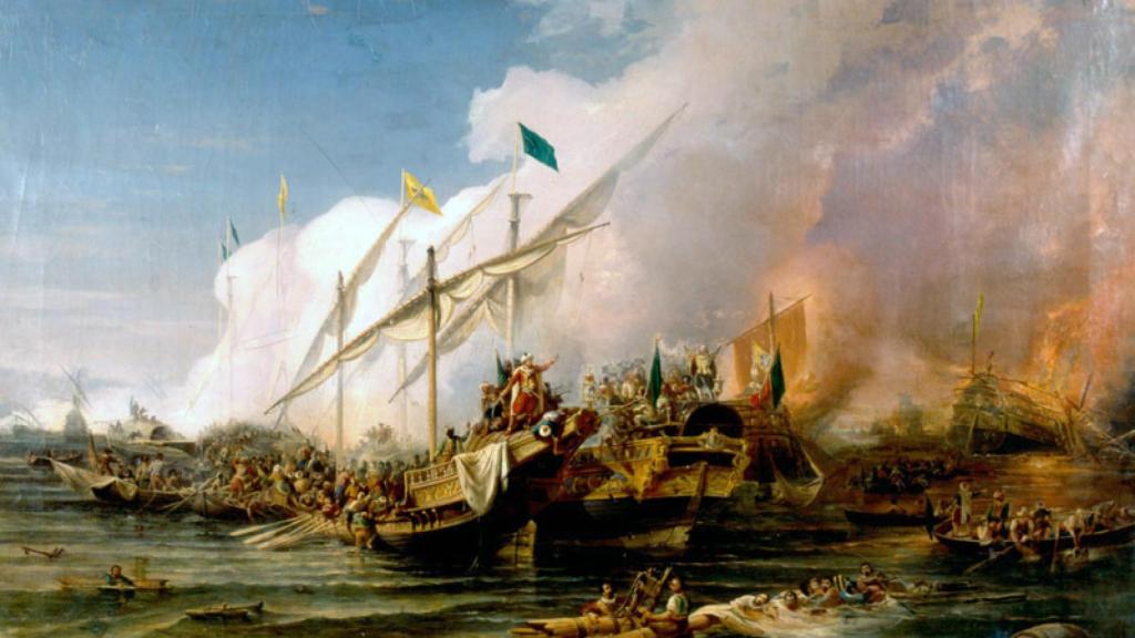 Batalla de Préveza, donde la flota de Carlos V fue vencida por los otomanos.