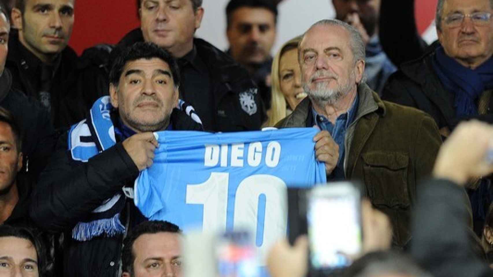 Maradona con De Laurentiis