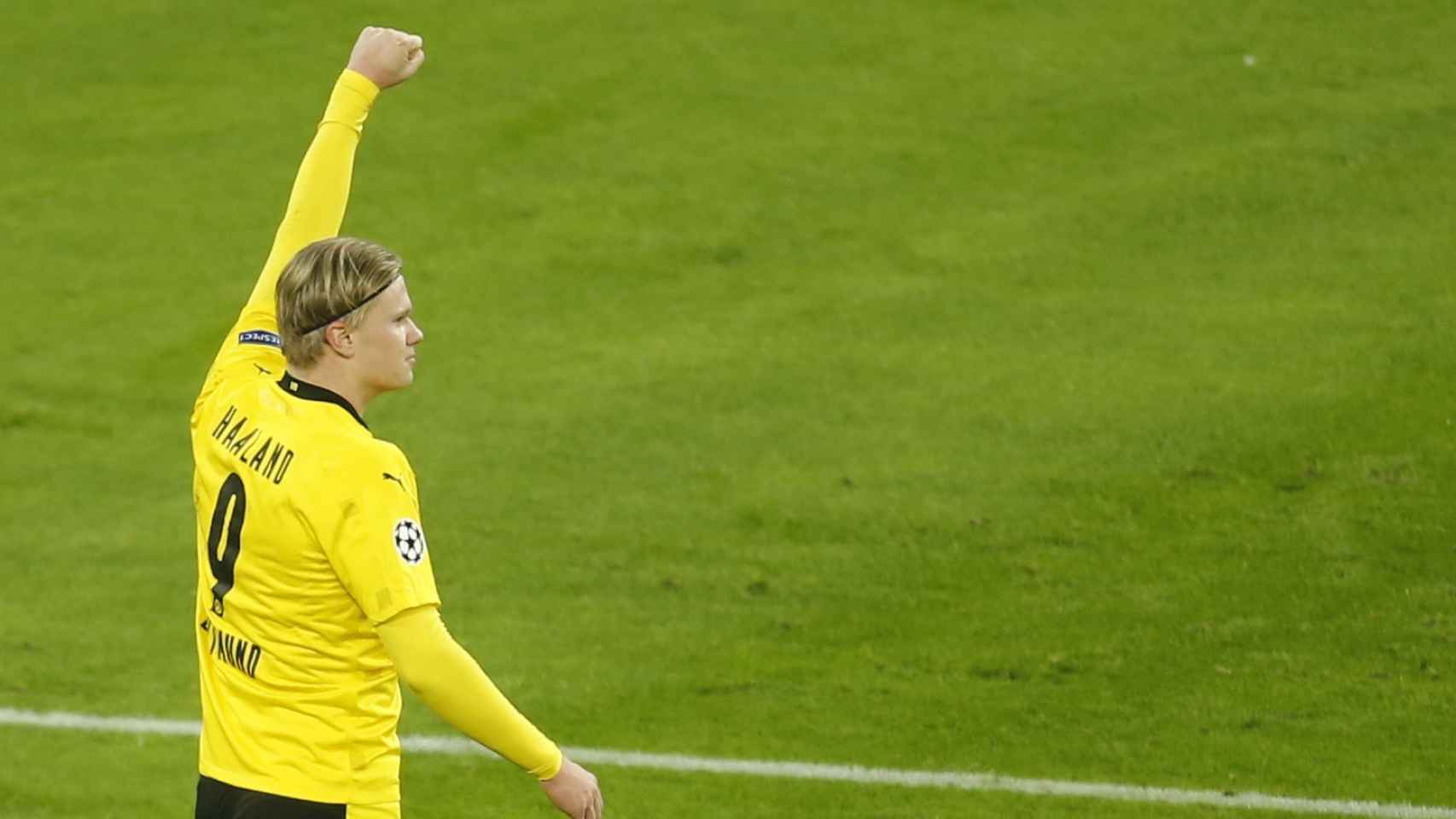 Erling Haaland, en un partido del Borussia Dortmund en la Champions 2020/2021