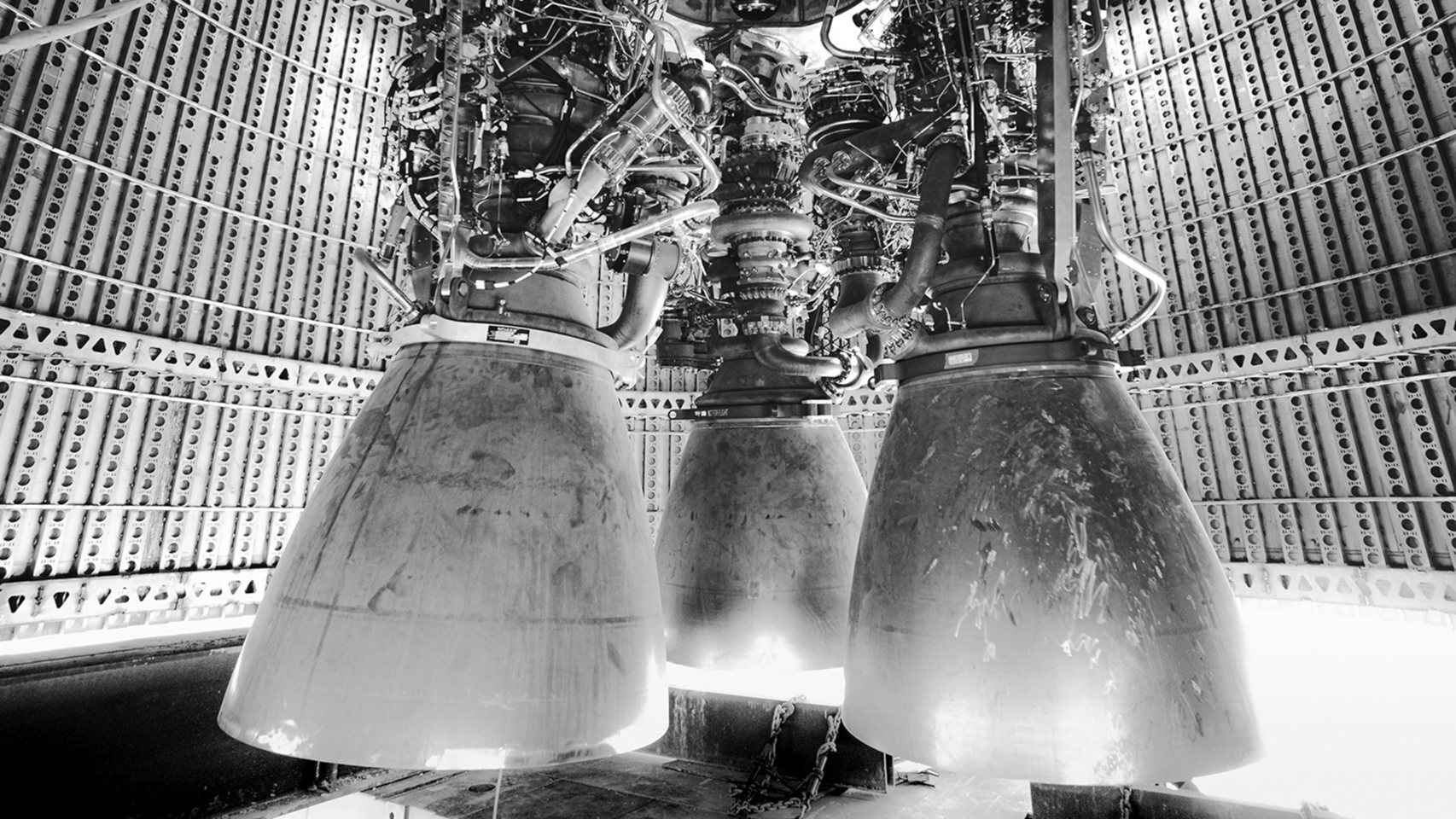 Los tres motores de la Starship SN8