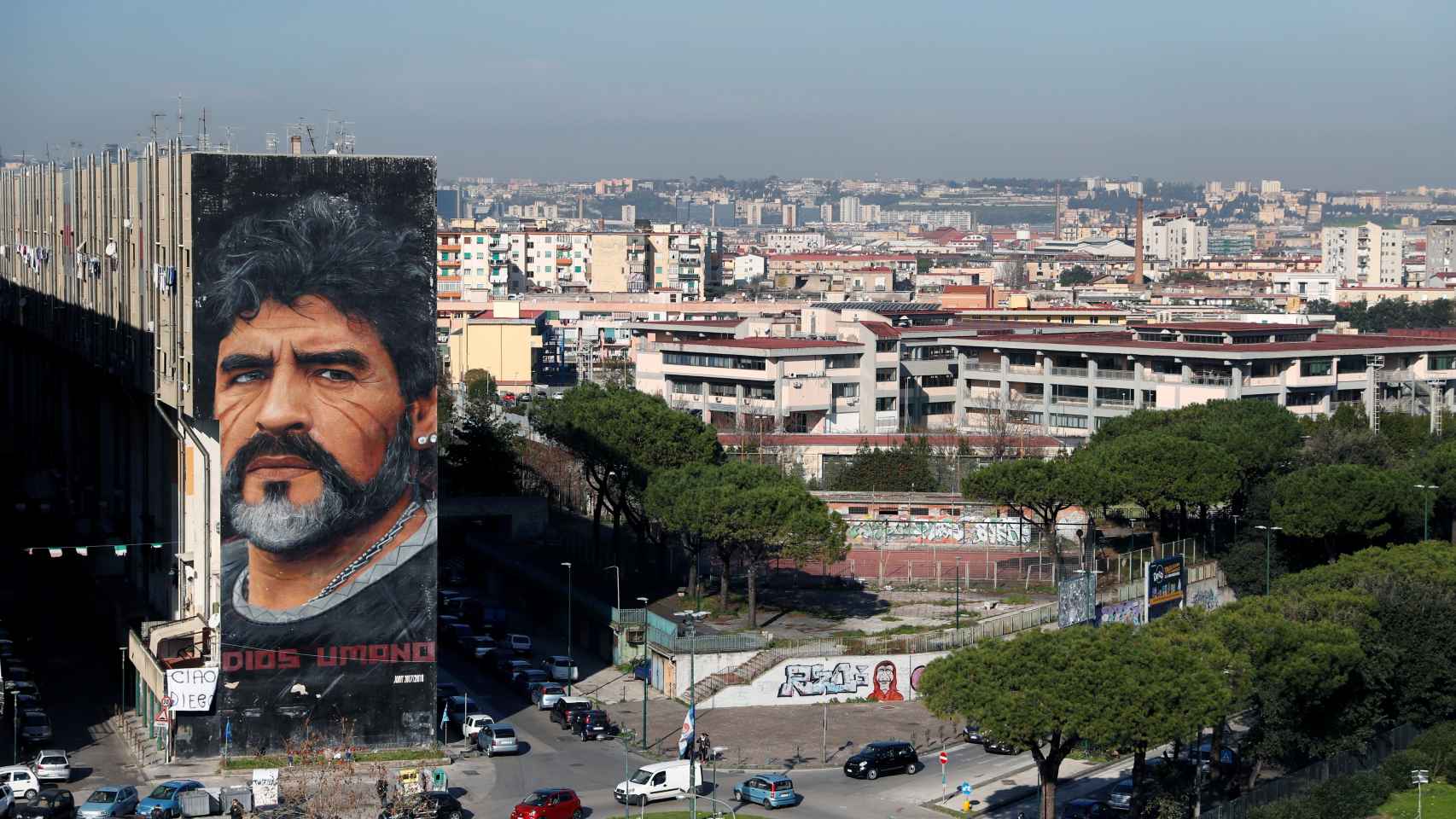 Un mural de Diego Armando Maradona en Buenos Aires