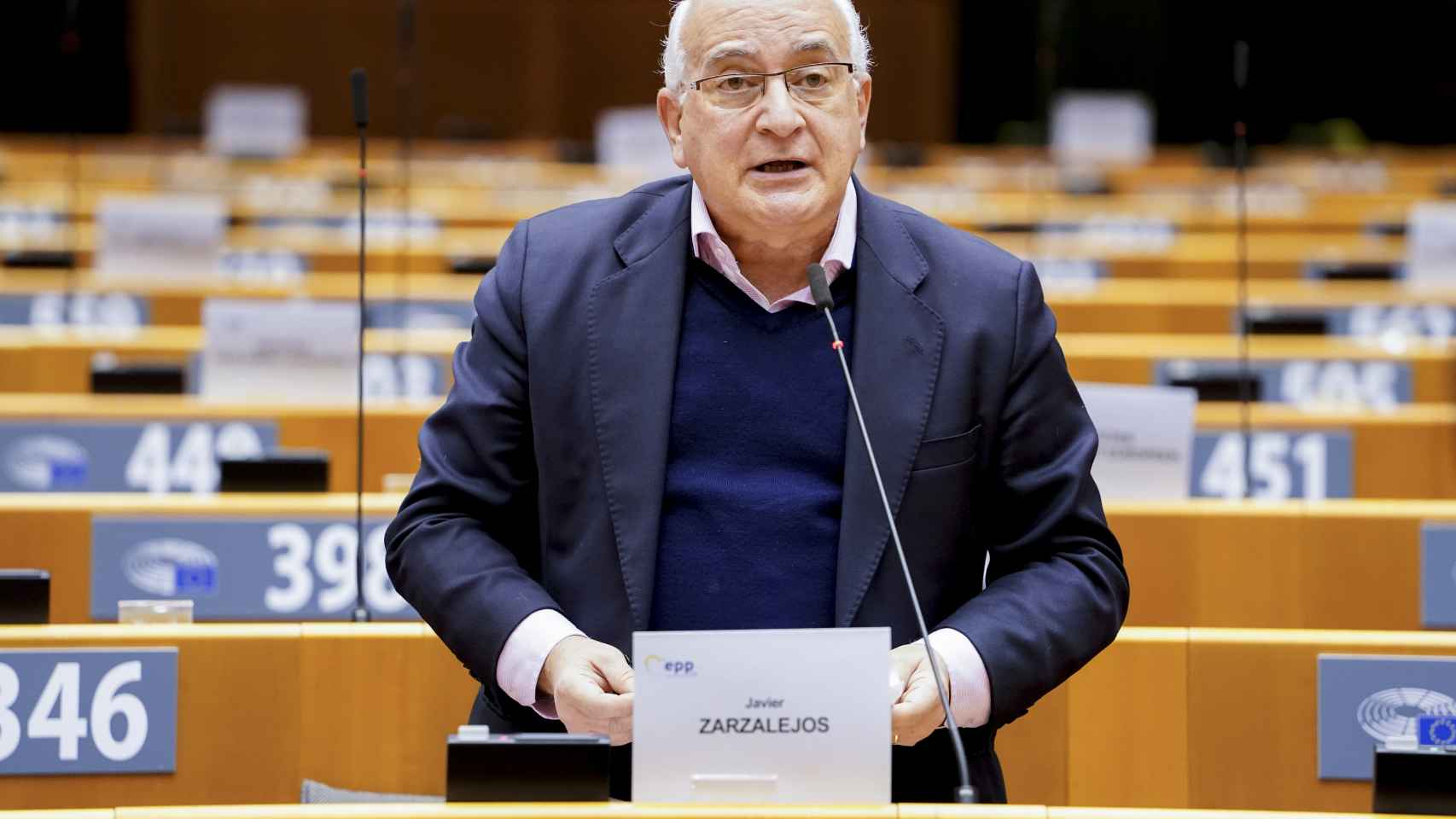El eurodiputado del PP, Javier Zarzalejos, durante un debate en el Parlamento Europeo