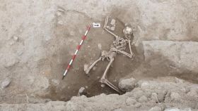 Imagen que muestra el esqueleto hallado cedida por el Ayuntamiento de Guardamar del Segura.