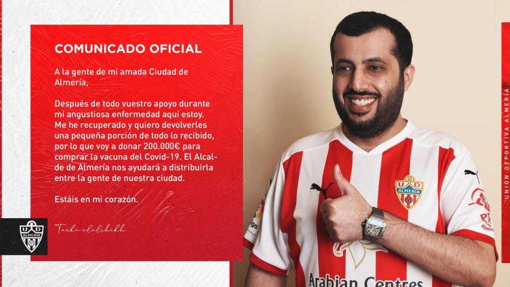 Comunicado oficial de Turki Al-Sheikh sobre su donación