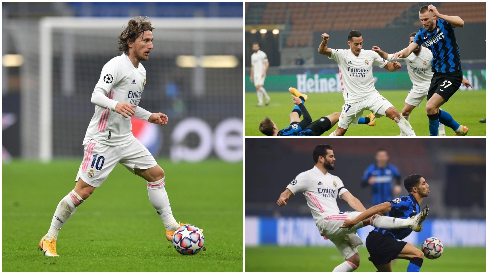 Modric, Lucas Vázquez y Nacho Fernández, contra el Inter de Milán