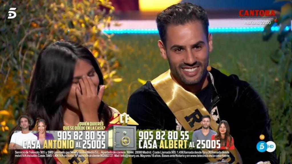 Isa Pantoja y Asraf en la gala de este jueves en 'La casa fuerte 2'.