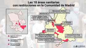 Estas son las 18 zonas sanitarias restringidas en Madrid: salen 13 y se añade una nueva