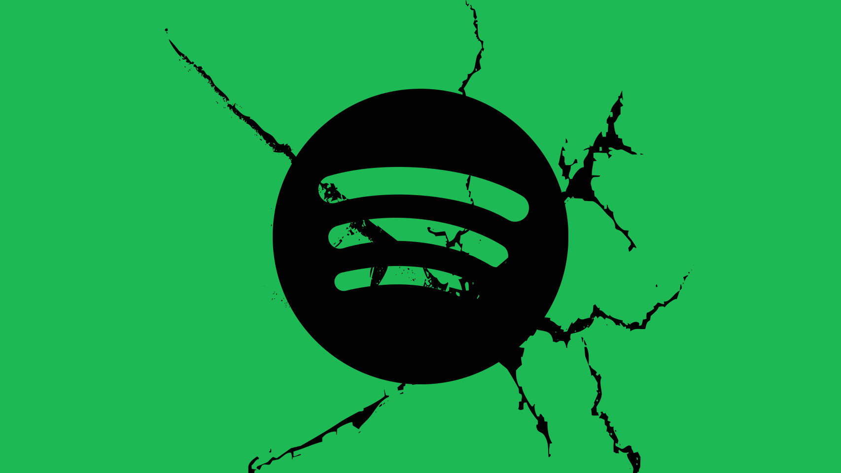 Logo de Spotify roto.