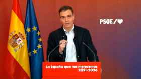 El presidente del Gobierno, Pedro Sánchez, durante el acto del PSOE La España que nos merecemos 2021-2026.