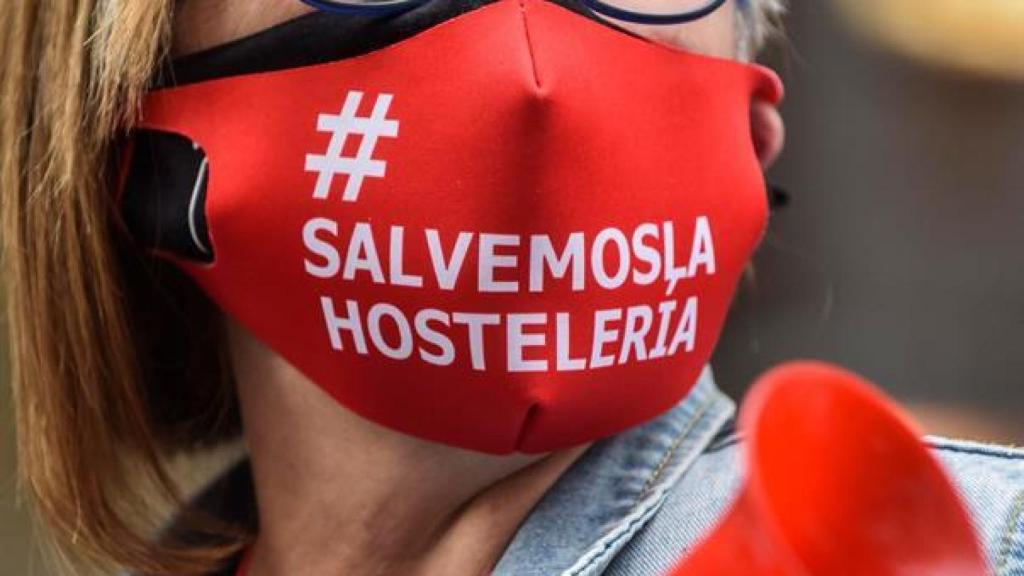 Manifestación en defensa de la hostelería en País Vasco.