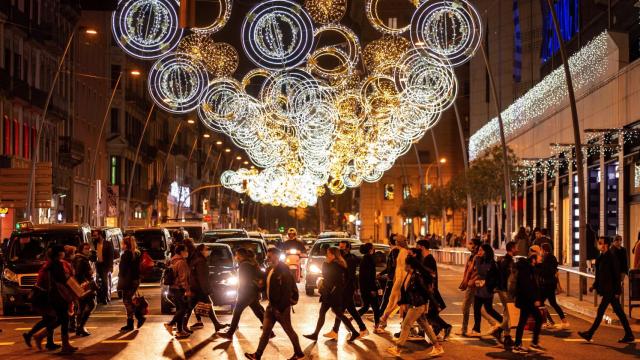 Alumbrado navideño en Barcelona.