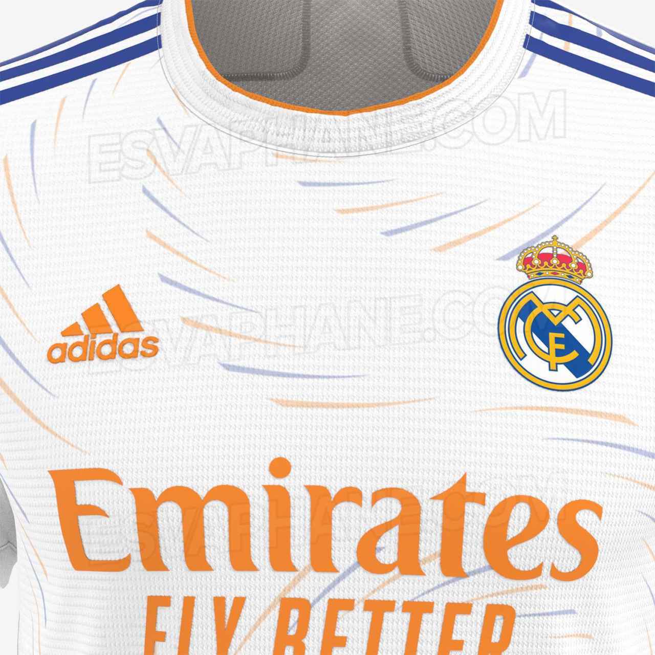 La primera camiseta del Real Madrid filtrada para la temporada 2021/2022. Foto: footyheadlines.com