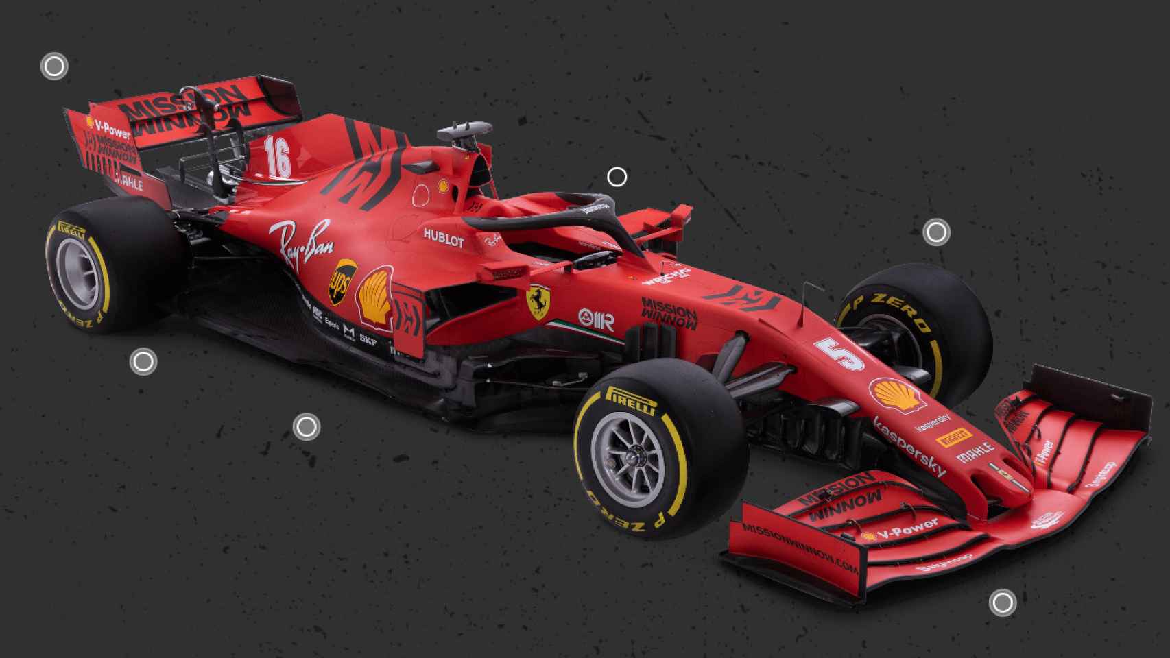 Coche de Fórmula 1 de la escudería Ferrari con el halo encima del piloto