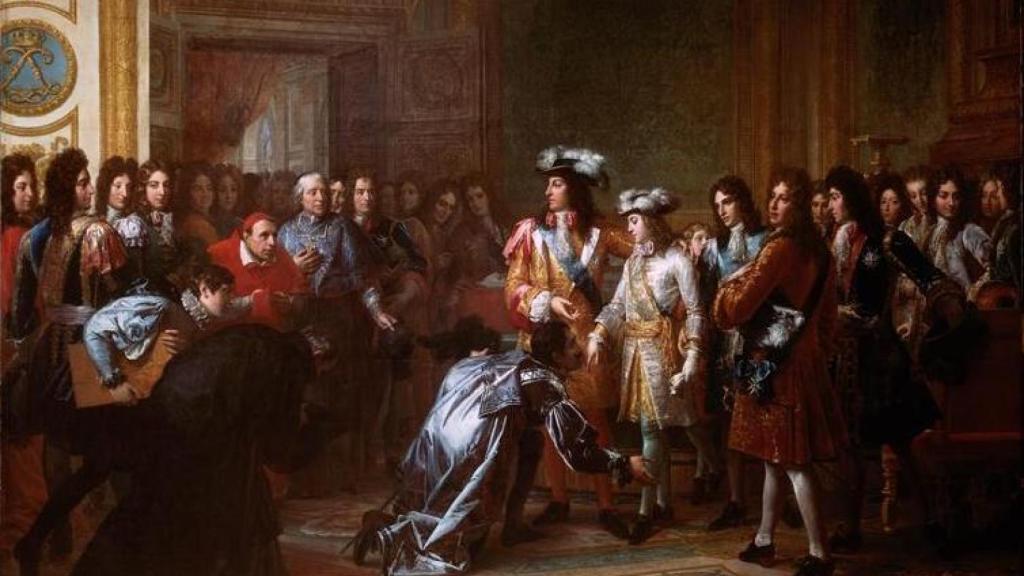 Proclamación de Felipe V como rey de España en el Palacio de Versalles (Francia) el 16 de noviembre de 1700.