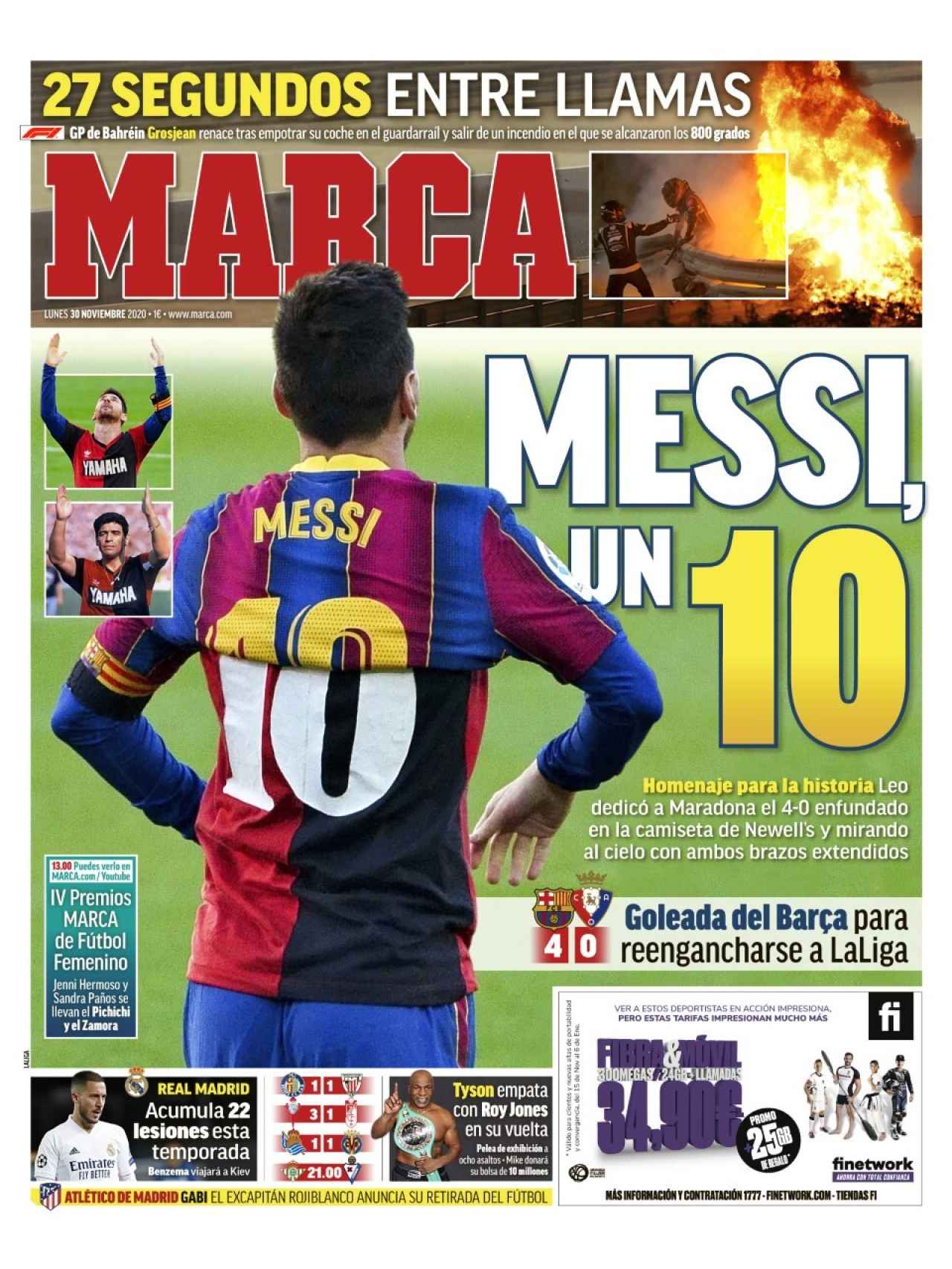 La portada del diario MARCA