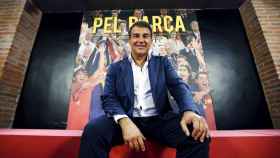 Laporta, en una sesión de fotos para su candidatura a la presidencia del Barça en 2015