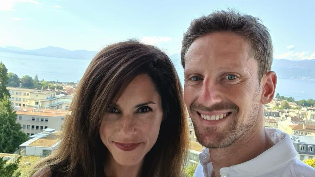 Grosjean y su mujer Marion