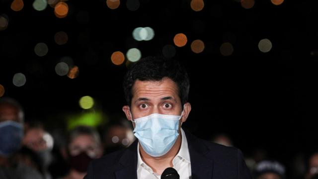 El líder opositor venezolano, Juan Guaidó, durante un mitin en Caracas.