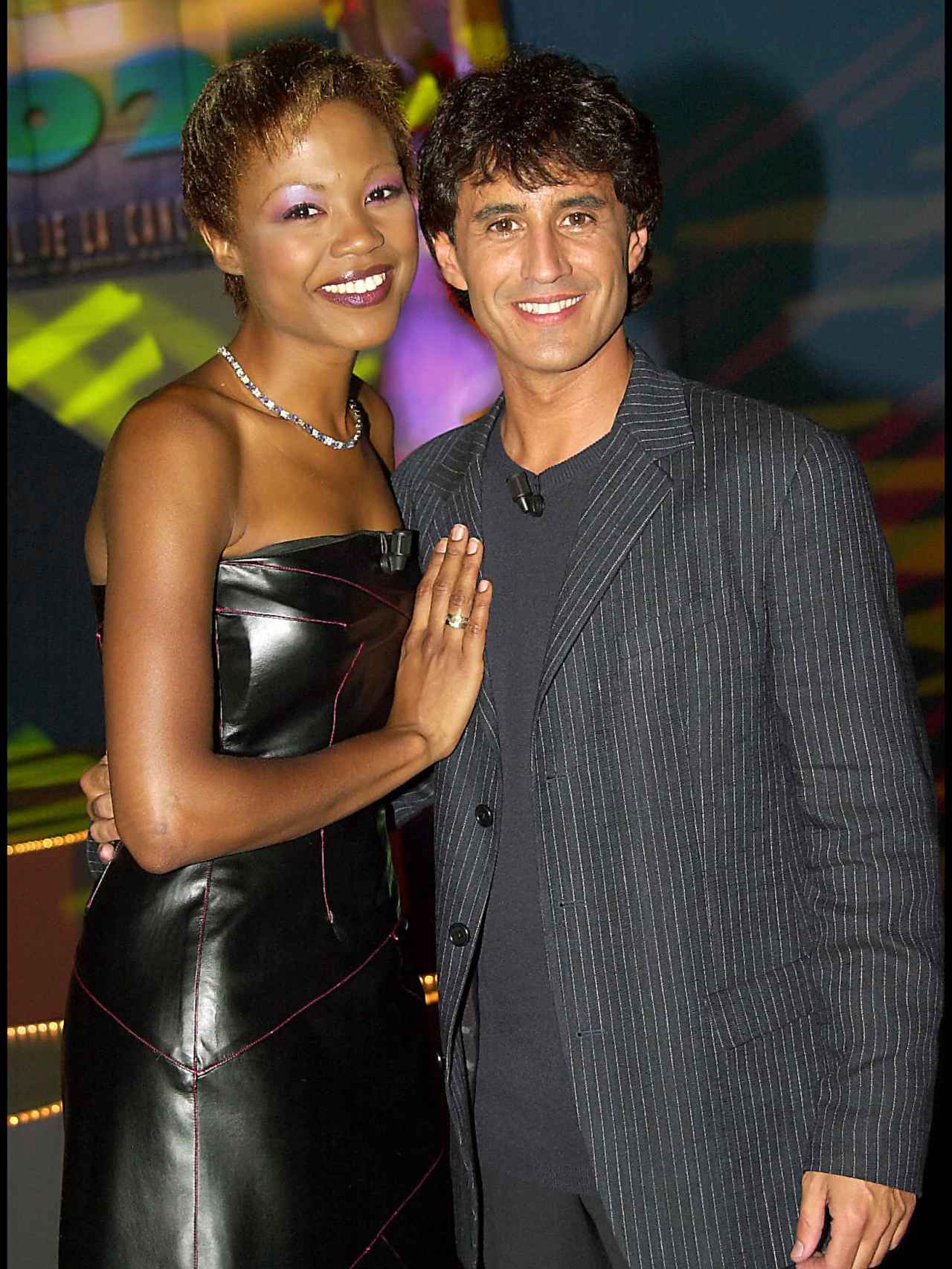 Jennifer Rope junto a Sergio Dalma en el Festival de la canción de Benidorm 2002.