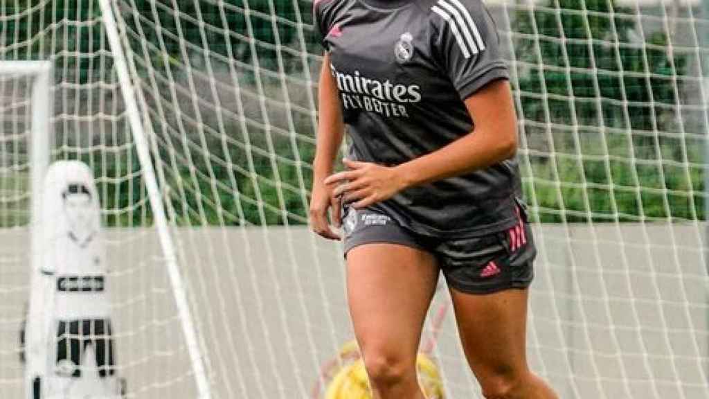 Teresa Abelleira, en un entrenamiento del Real Madrid Femenino