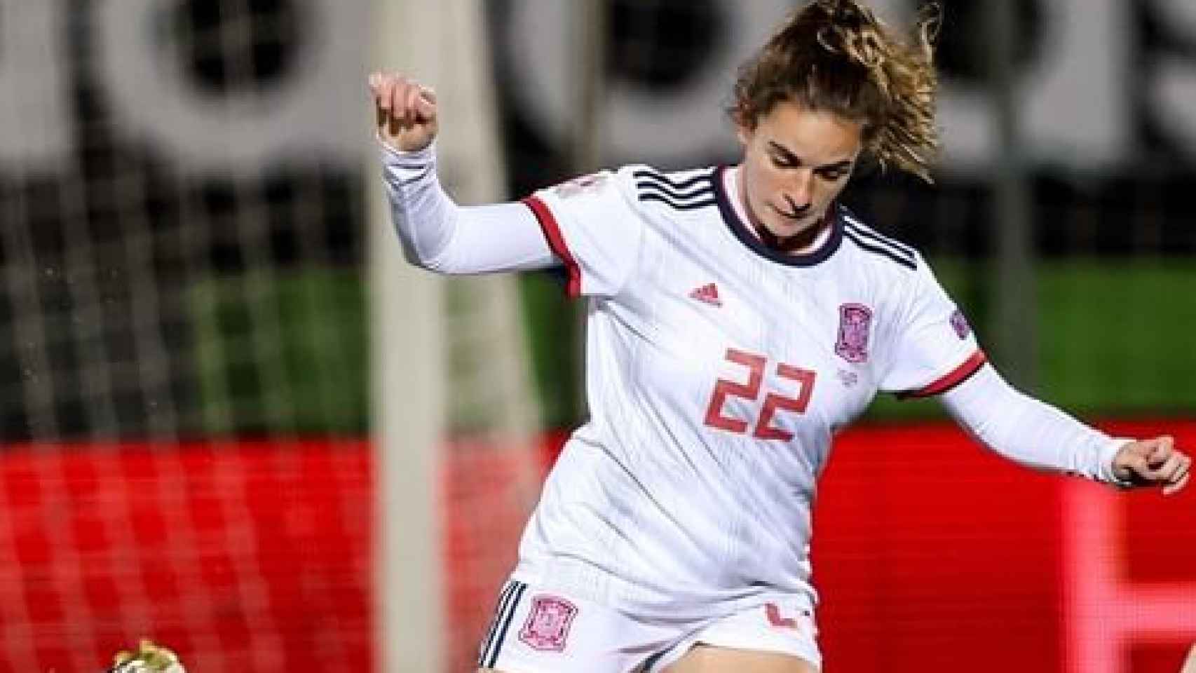 Teresa Abelleira, en su debut con la selección española de fútbol femenino