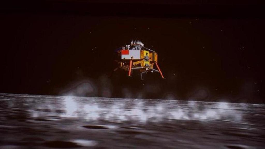 La sonda china Chang'e-5 en una imagen renderizada por ordenador