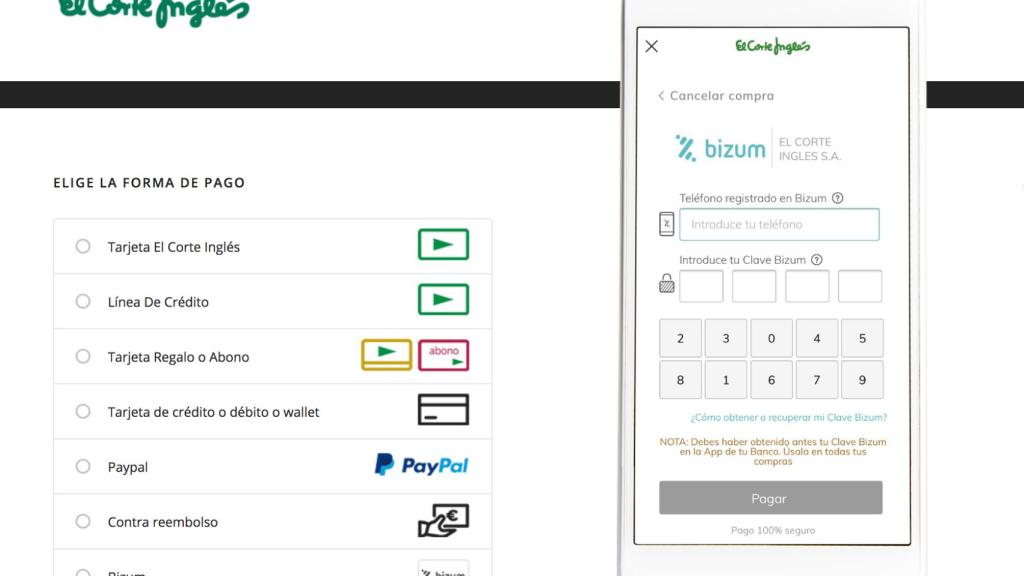 El Corte Ingles Incorpora Bizum Como Medio De Pago Tras Una Alianza Con Bbva