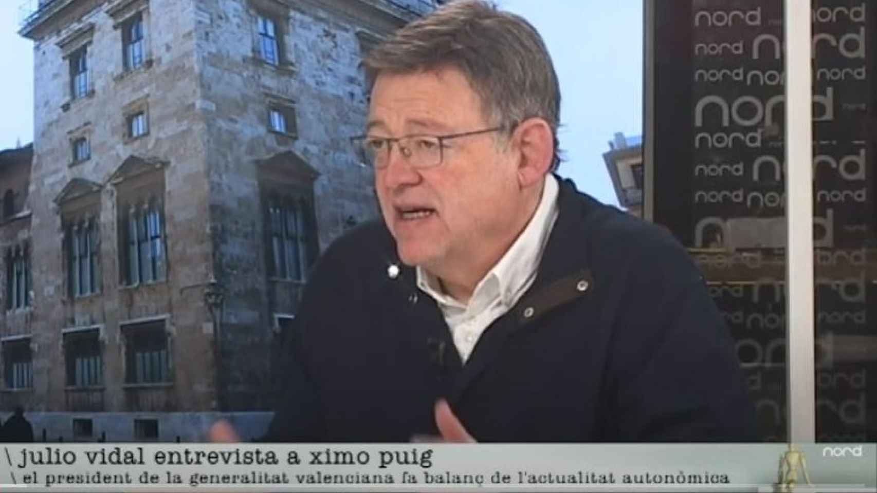 Ximo Puig, en una entrevista concedida a Nord Televisió, canal de su hermano Francis Puig.