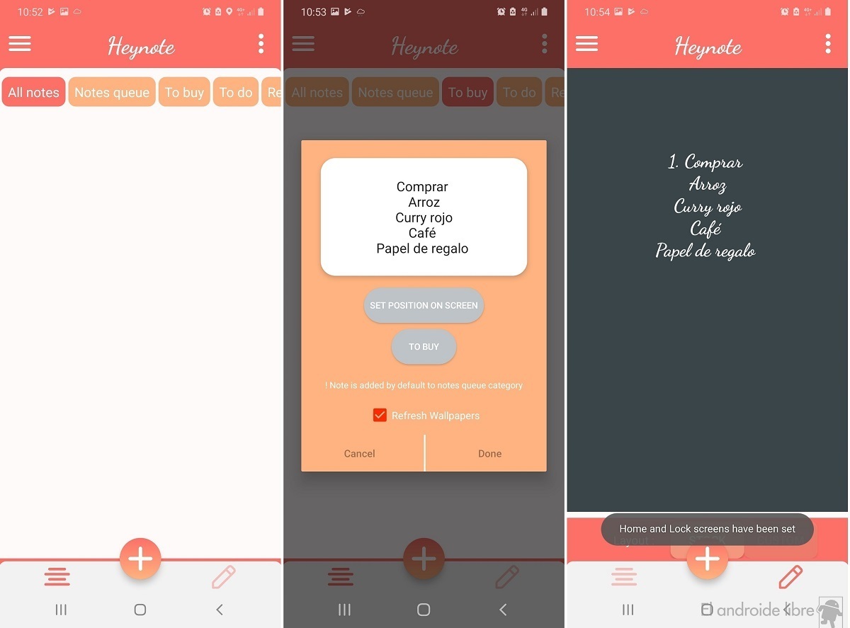 lema Saltar galón Solo podía pasar en Android: esta app convierte tu fondo de pantalla en un  post-it