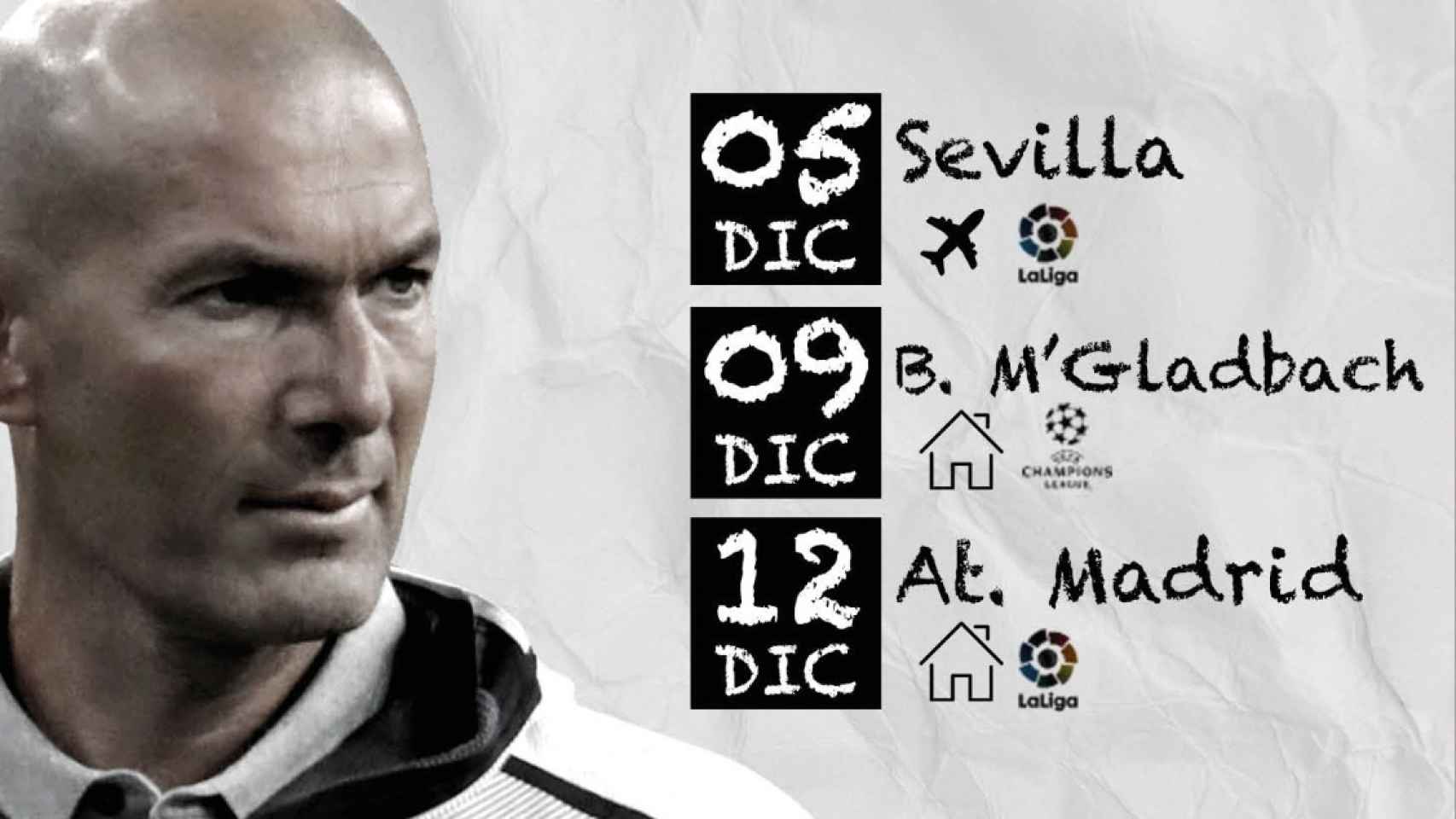 El calendario de Zidane