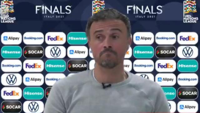 Luis Enrique durante una rueda de prensa