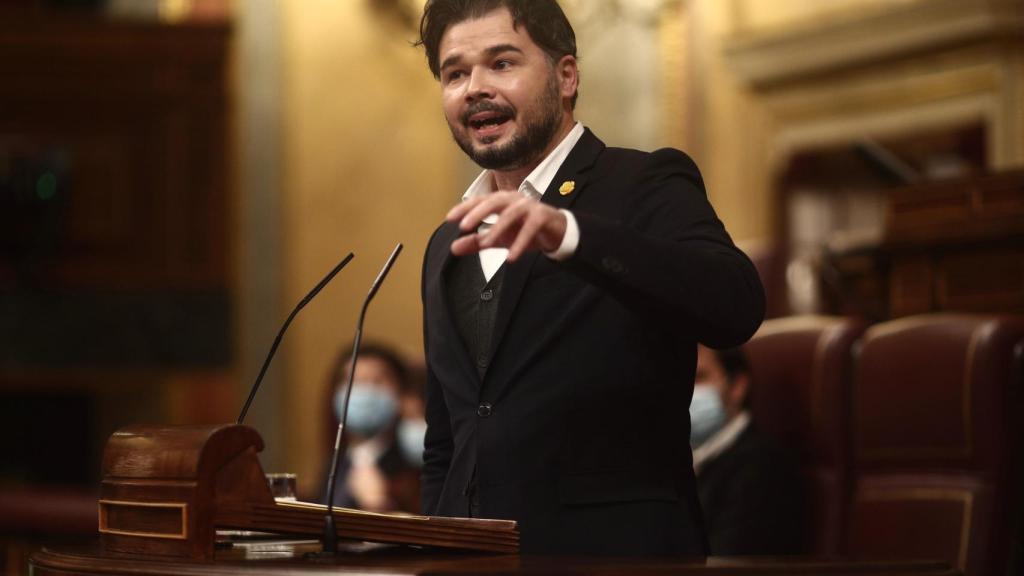 Gabriel Rufián, en su intervención de este jueves en el Congreso de los Diputados.