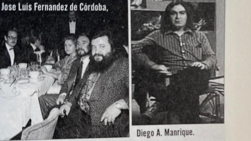 Diego A. Manrique (derecha), cuando aún vivía en Burgos, en el libro.