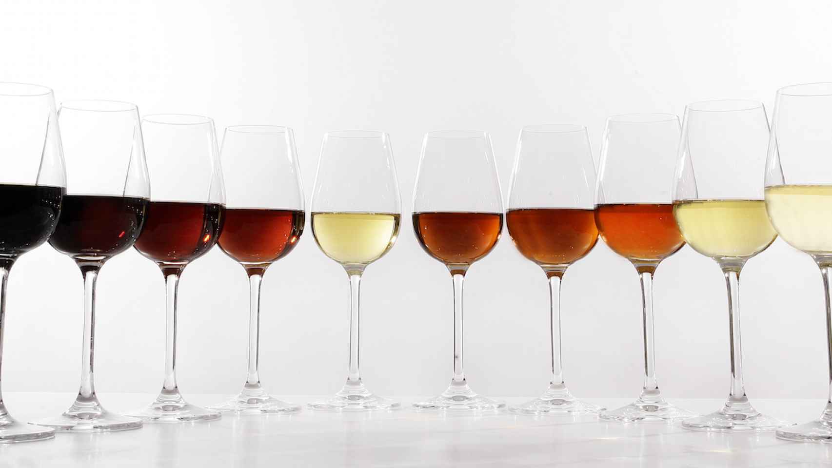 Así es la gama cromática de los vinos de Jerez.