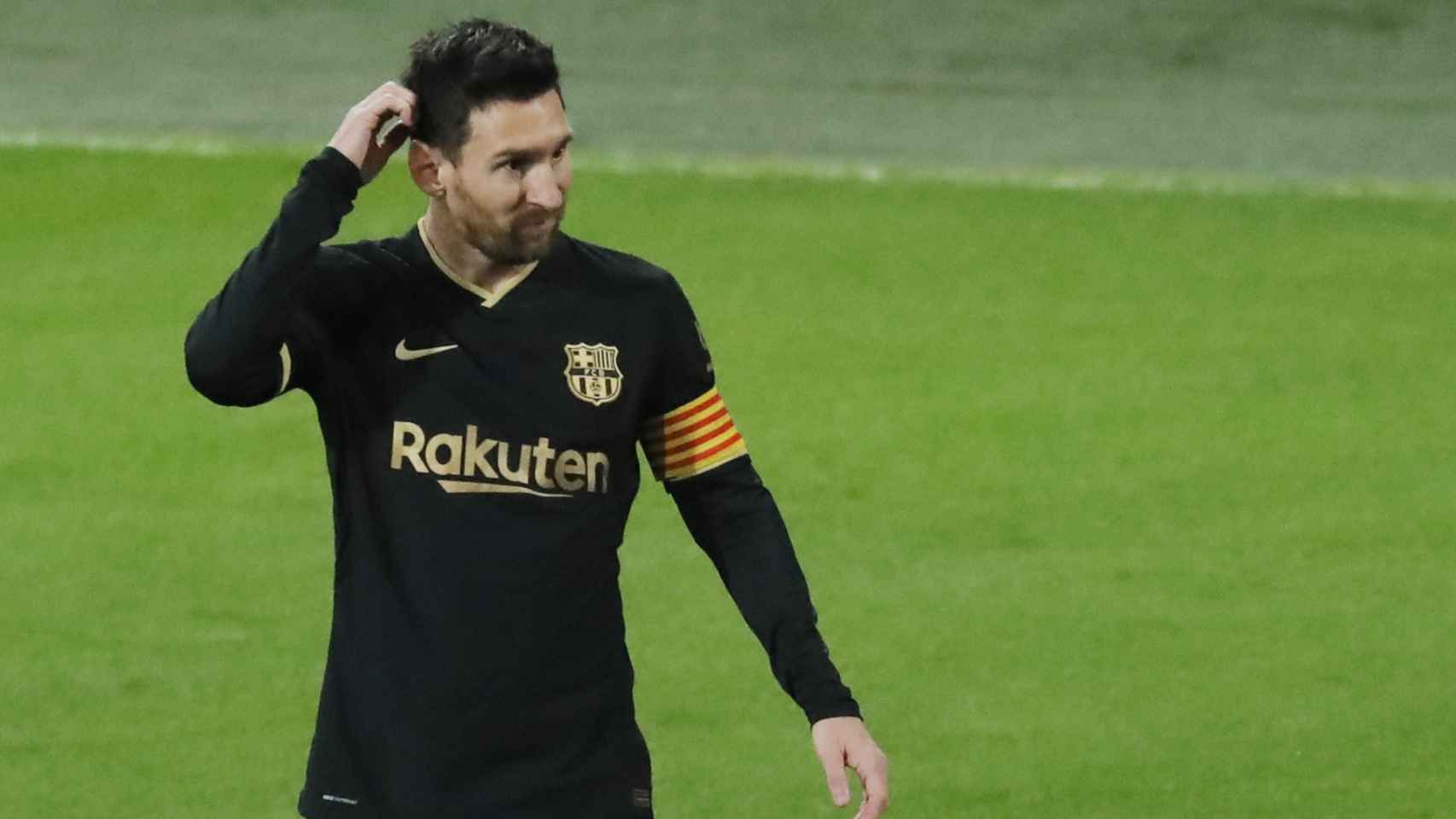 La cara de Leo Messi tras el gol del Cádiz