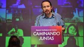 Pablo Iglesias este sábado en el Consejo Confederal de Unidas Podemos.