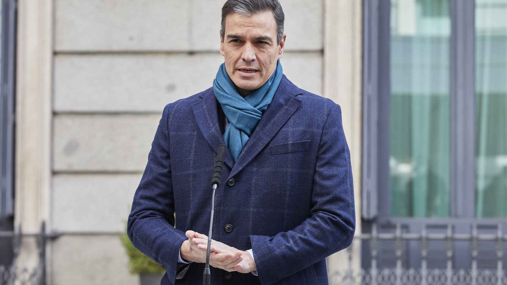 Pedro Sánchez, durante su intervención en el día de la Constitución.