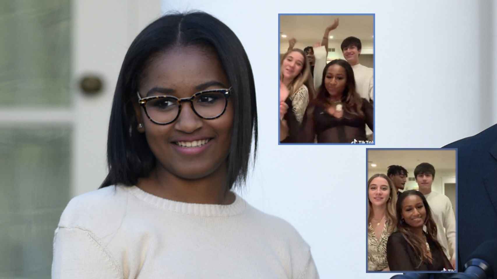 Sasha Obama en montaje de JALEOS junto a dos momentos del polémico vídeo.