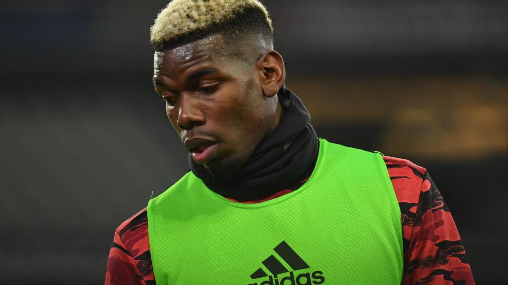 Paul Pogba, en un entrenamiento del Manchester United
