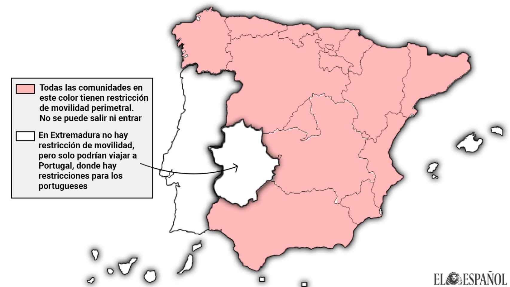 Extremadura es la única región peninsular sin restricciones por la Covid-19.