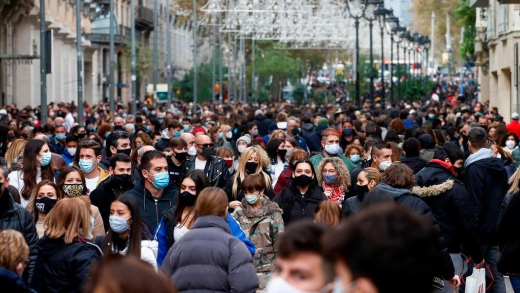Aglomeraciones en Barcelona.