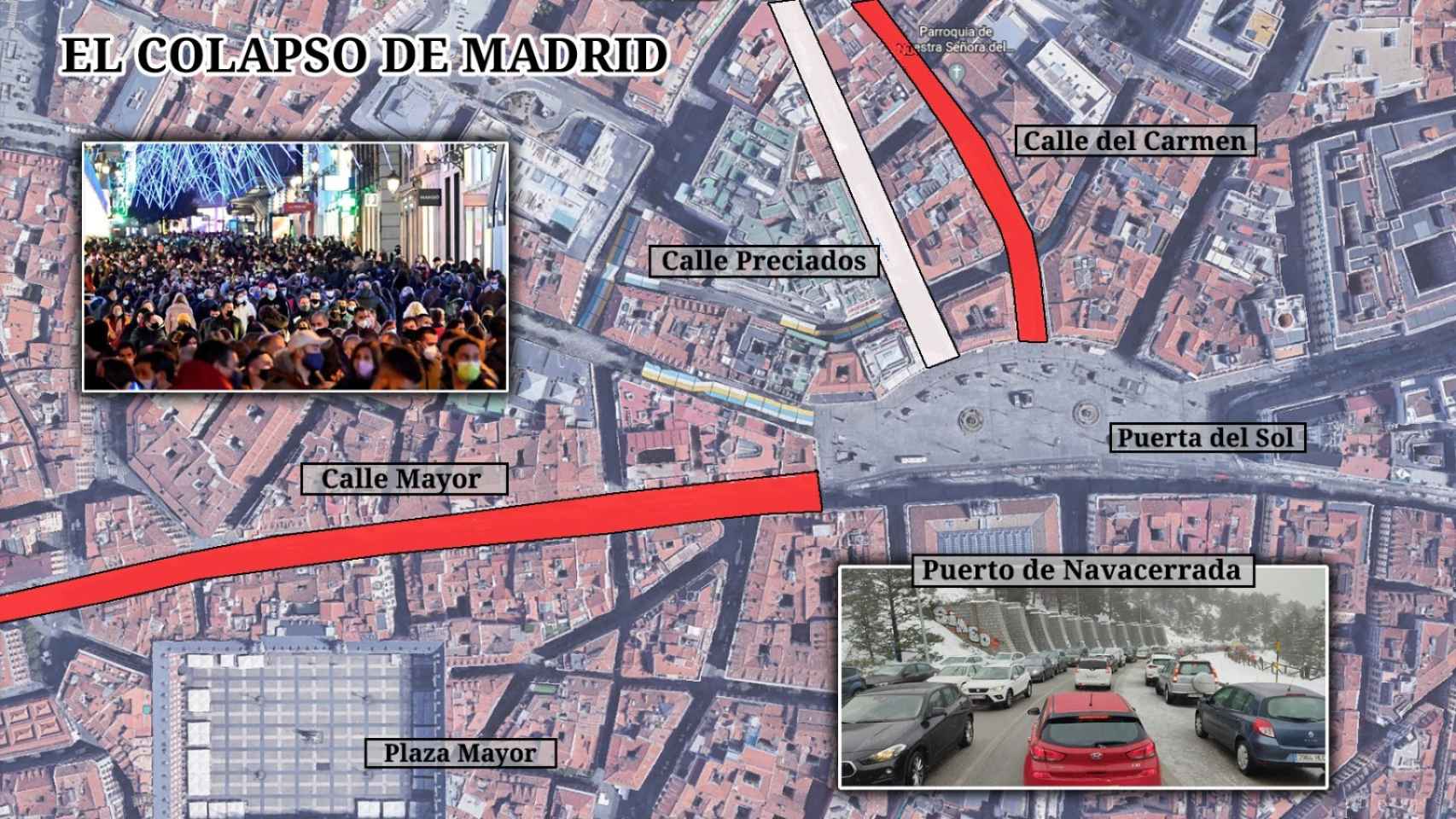En Madrid, las autoridades se vieron obligadas a cortar varias calles del centro y cerrar el metro.