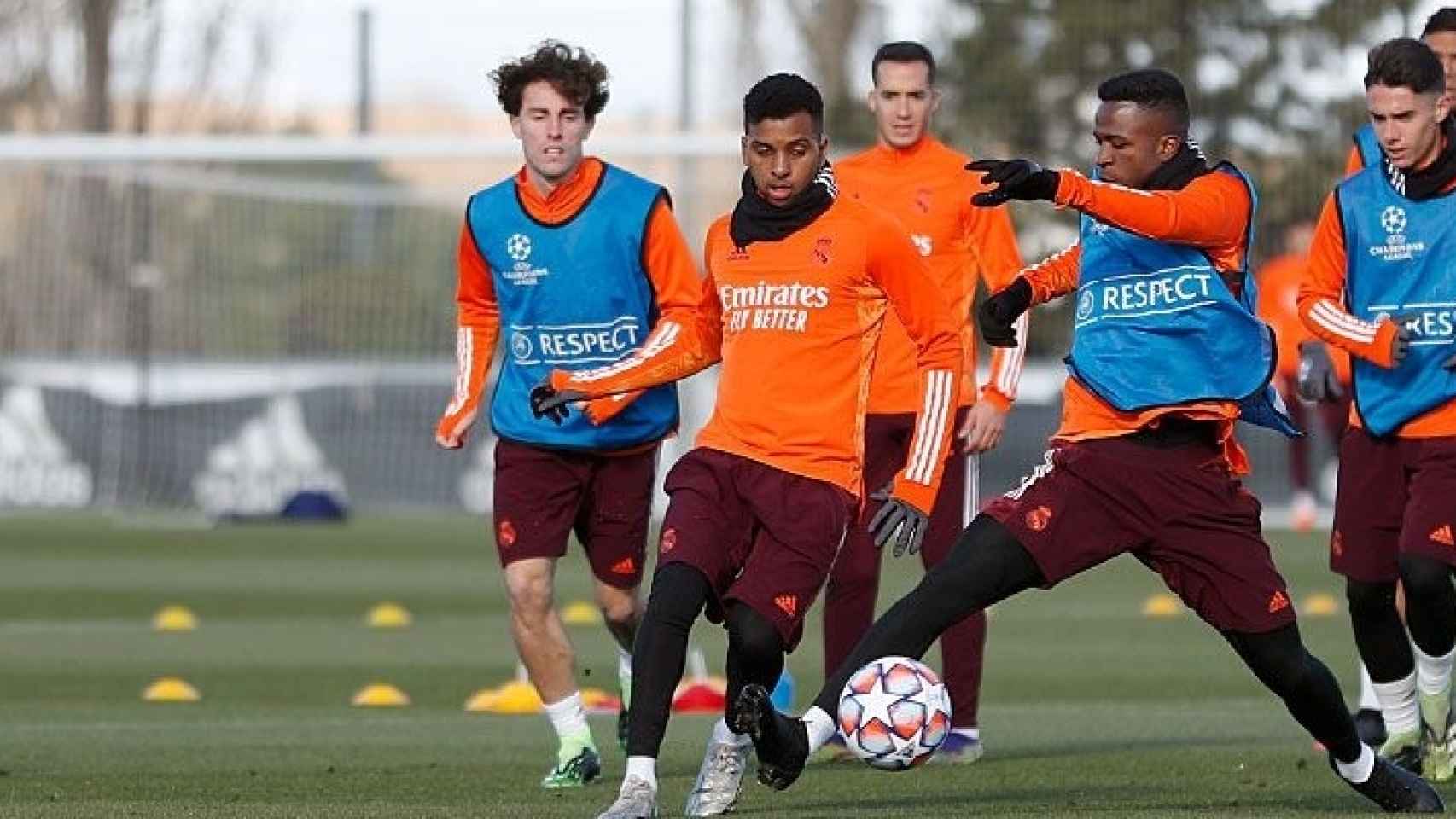 Rodrygo y Vinicius, durante un entrenamiento del Real Madrid